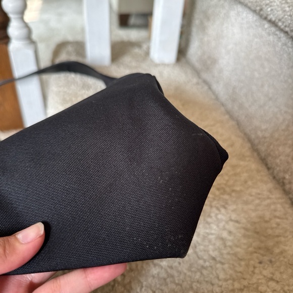 Vintage DKNY Black Canvas & Leather Shoulder Bag | Y2K Logo Hobo Tote - Picture 10 of 10